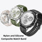 Quick Release Press Button Composite Nylon Fluorinerubber Watch Band, 22mm