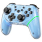 Blue translucent game controller with dual hall joysticks and ABXY buttons