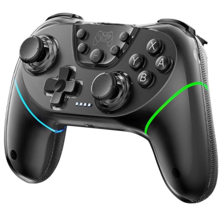 Black game controller with dual hall joysticks and ABXY face buttons