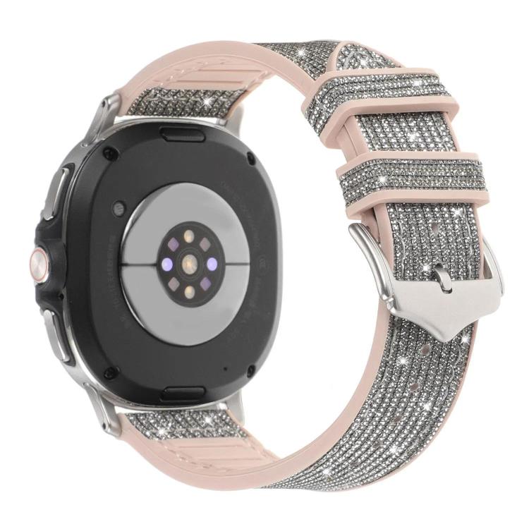 Glitter Skin Vegan Leather Silicone Watch Band, For Galaxy Watch9 / 8 / 8 Classic