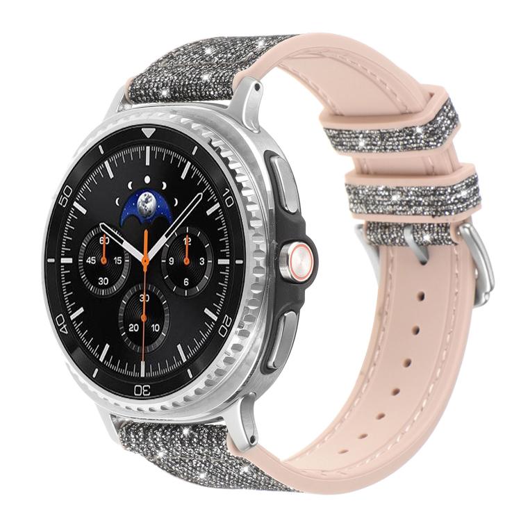 Glitter Skin Vegan Leather Silicone Watch Band, For Galaxy Watch9 / 8 / 8 Classic
