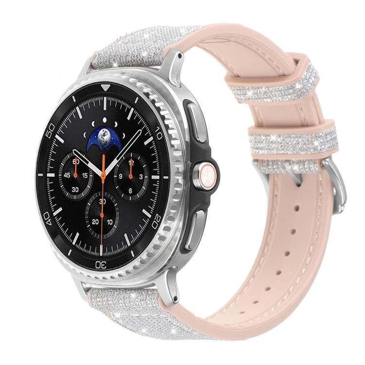 Glitter Skin Vegan Leather Silicone Watch Band, For Galaxy Watch9 / 8 / 8 Classic