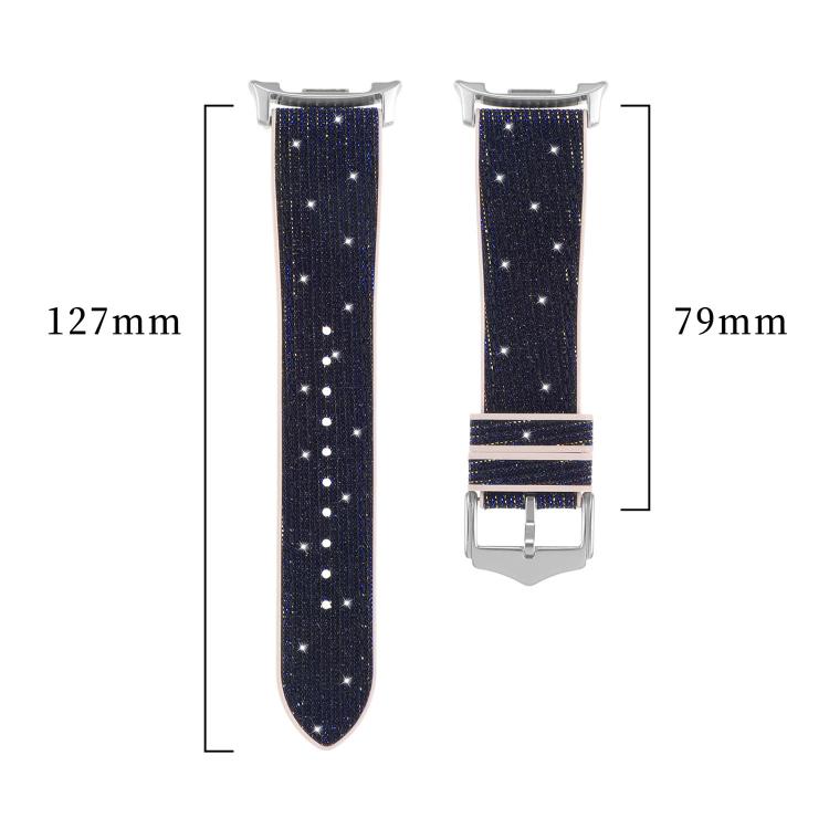 Glitter Skin Vegan Leather Silicone Watch Band, For Galaxy Watch9 / 8 / 8 Classic