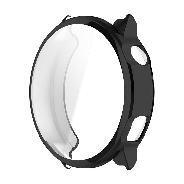 Black TPU watch cover with a clear screen protector, shown separately.