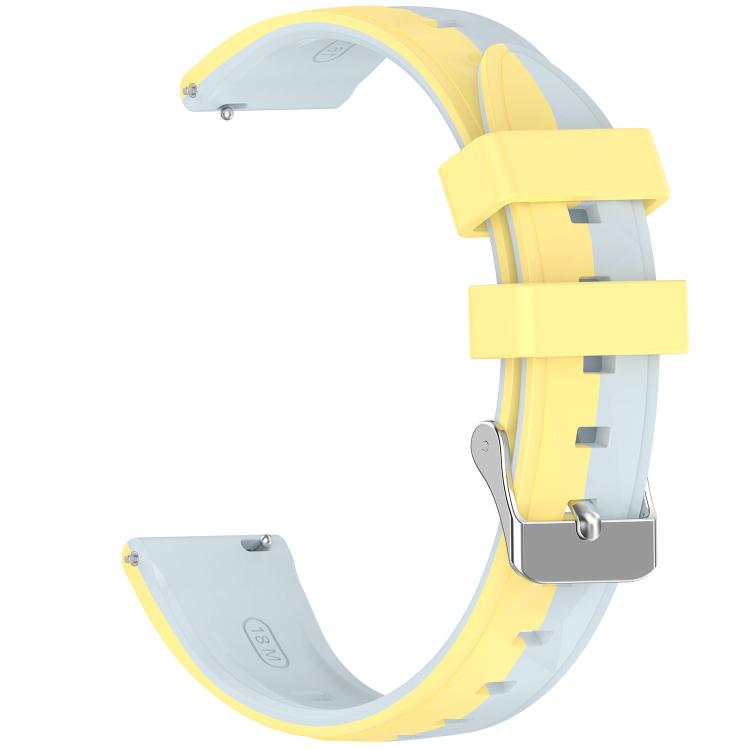 Ice Crystal Texture Left and Right Spliced Two Color Silicone Watch Band, 18mm