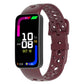 Wine red silicone watch band with round holes and matching pin buckle.
