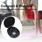 Black hard-shell headphone storage case, open with molded insert for earbuds