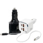 Black and white 90W car chargers shown side by side with Type-C cables