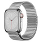 Silver Milanese magnetic watch band with Apple Watch