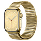Gold Milanese magnetic watch band with Apple Watch