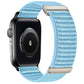 Light blue nylon hook-and-loop watch band with two-section mountain pattern