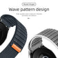 Wave Texture Nylon Hook And Loop Fastener Watch Band, 20mm, 22mm