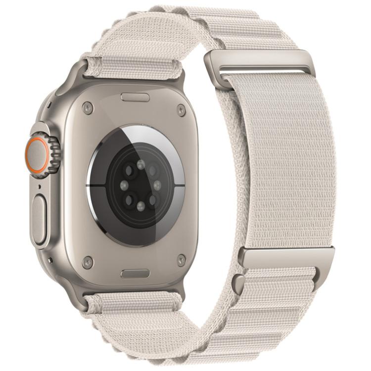 Two-section nylon watch band in off-white with metal buckle