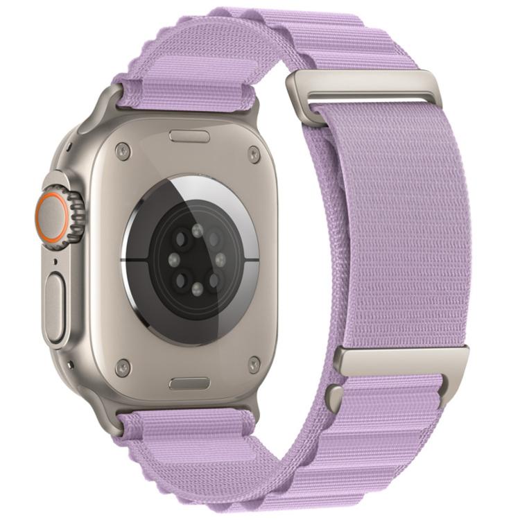 Lavender two-section nylon watch band with metal buckle