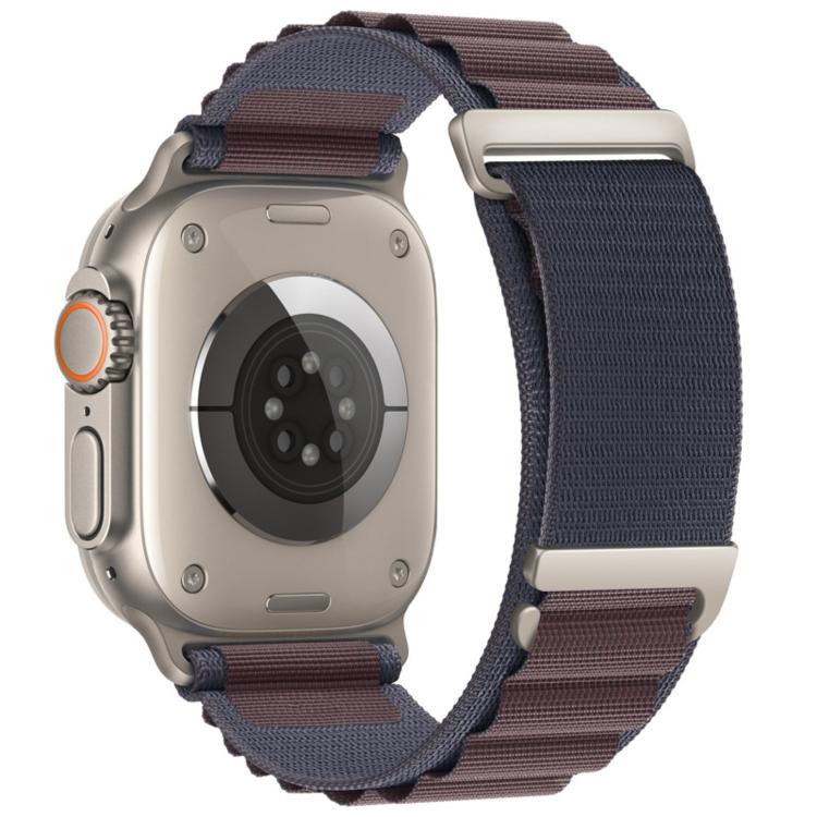 Blue-gray two-section nylon watch band with metal buckle