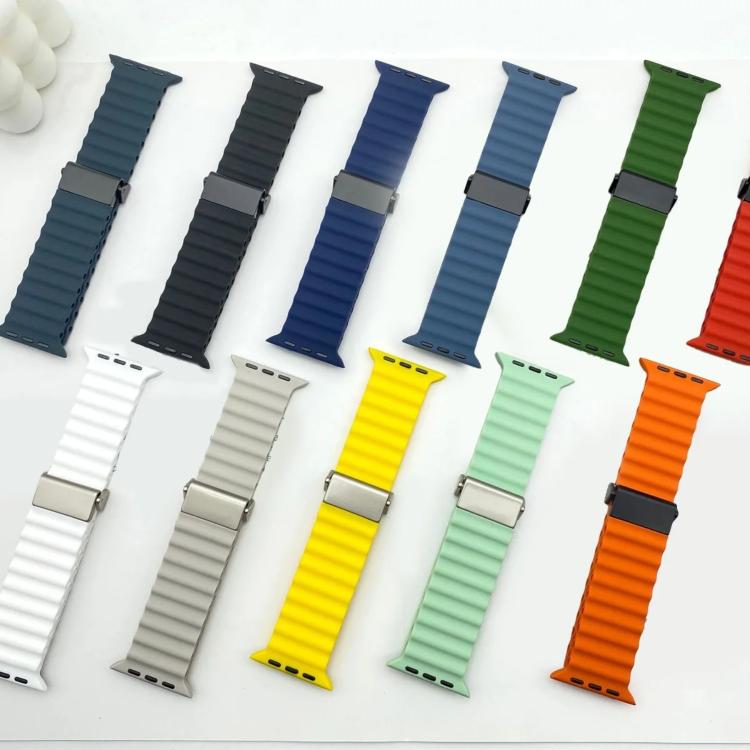 Silicone watch bands with magnetic buckles in assorted colors