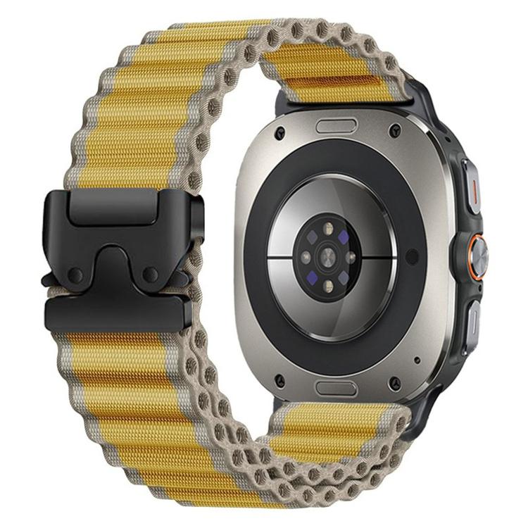 Wheat ribbed nylon watch band with black buckle