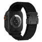 Black nylon Apple Watch band with black buckle