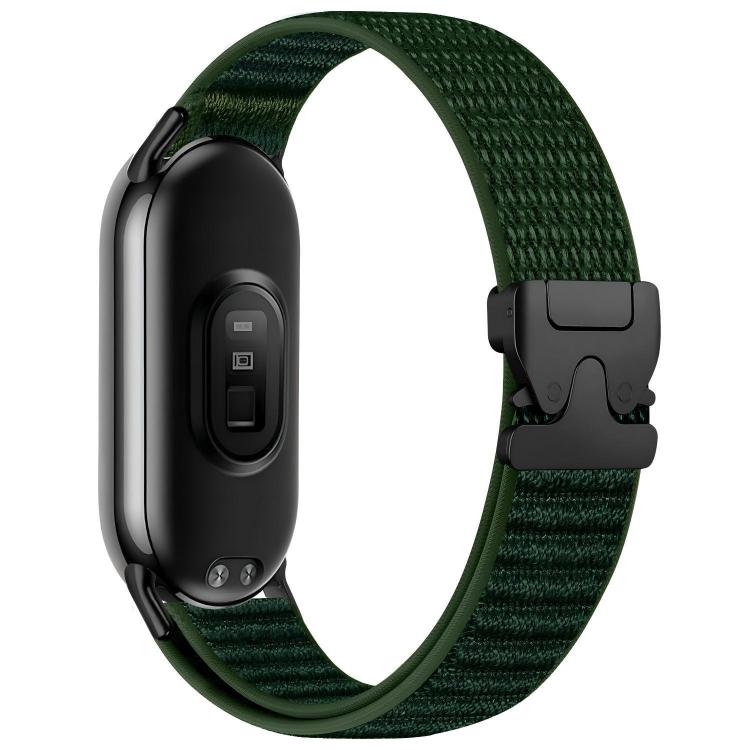 Parachute Buckle Mountain Pattern Woven Nylon Metal Tip Watch Band, For Xiaomi Smart Band 11 / 10 / 9 / 8