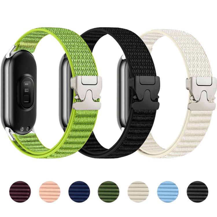 Parachute Buckle Mountain Pattern Woven Nylon Metal Tip Watch Band, For Xiaomi Smart Band 11 / 10 / 9 / 8