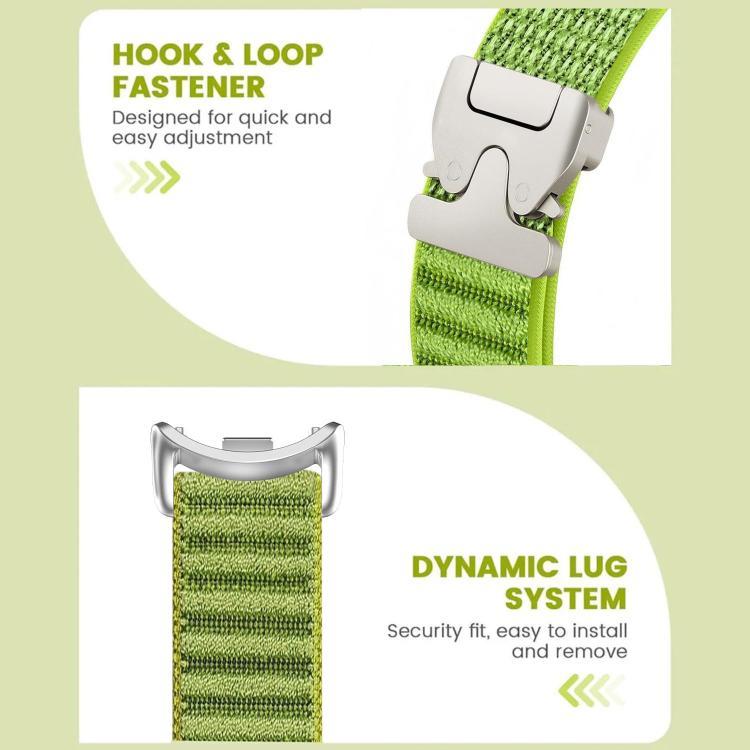Parachute Buckle Mountain Pattern Woven Nylon Metal Tip Watch Band, For Xiaomi Smart Band 11 / 10 / 9 / 8