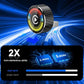 Round wireless car adapter dongle with LED ring and wireless signal graphic