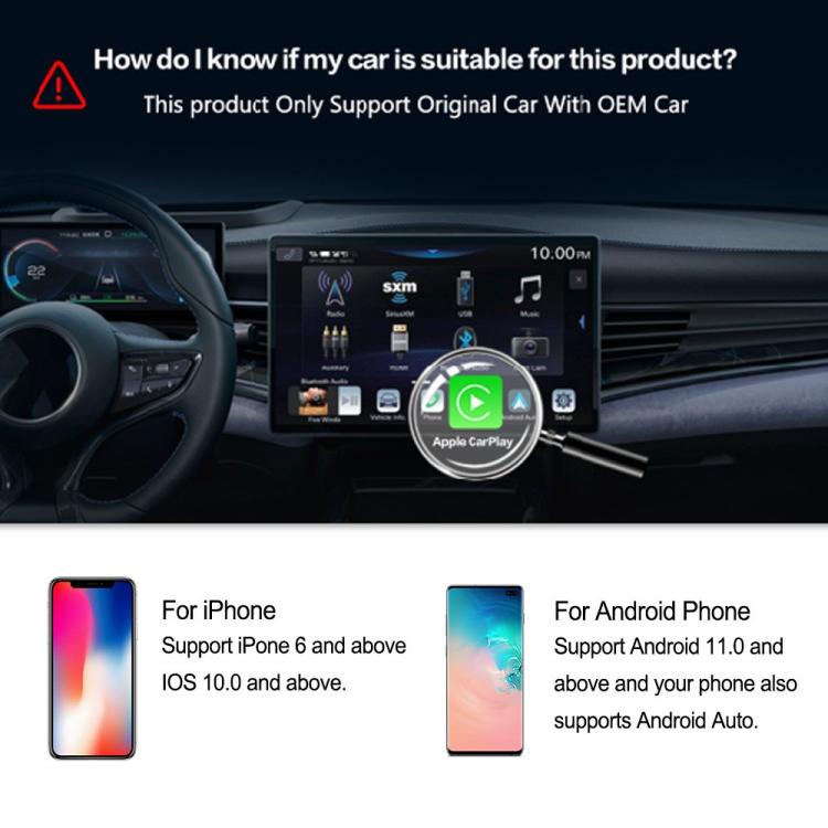 M65 2GB+16GB Car AI Box Android 11 Wireless CarPlay / Android Auto Smart Adapter, M65