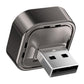 Black wireless car adapter with dual USB connectors and side port cutouts