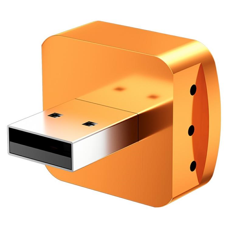 Orange and black USB wireless converter with front plug and side indicator holes