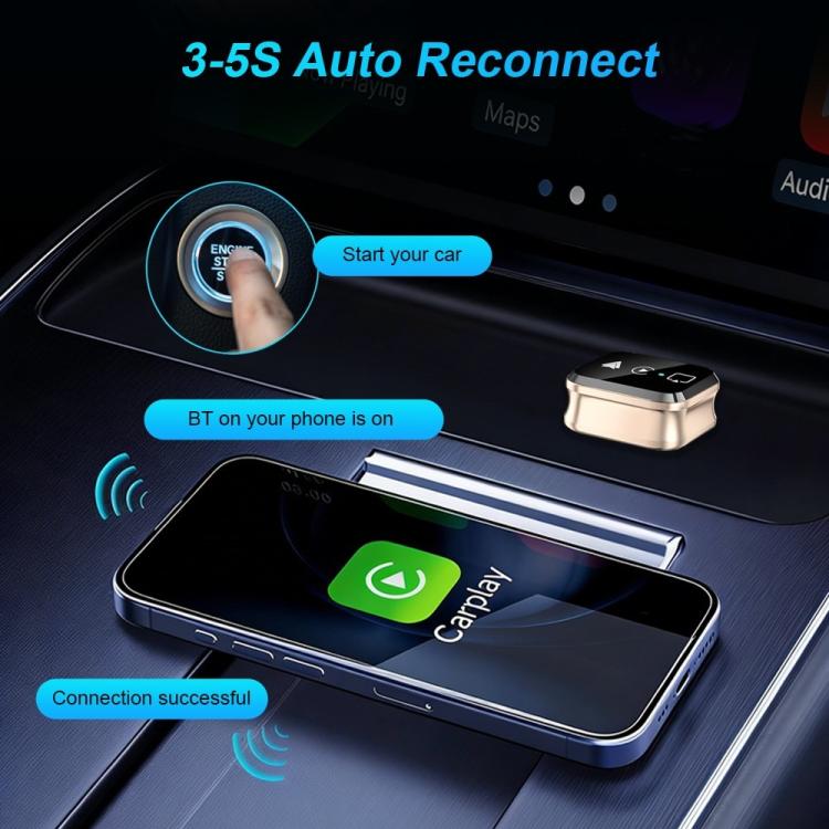 Gold and black auto reconnect screen mirroring adapter with USB plug