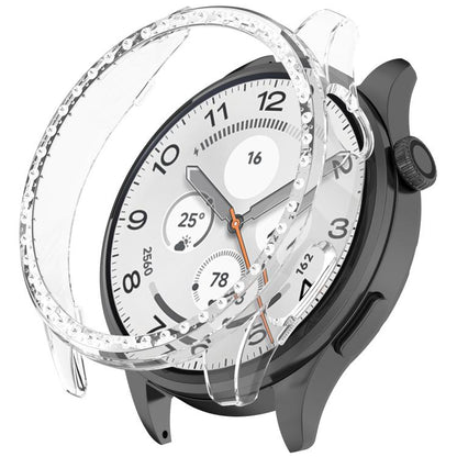 Single Row Diamond Half Coverage Hollow PC Watch Protective Case, For Xiaomi Watch 5