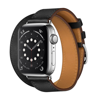 For Apple Watch 3 / 2 / 1 Generation 38mm Universal Leather Double-loop Strap