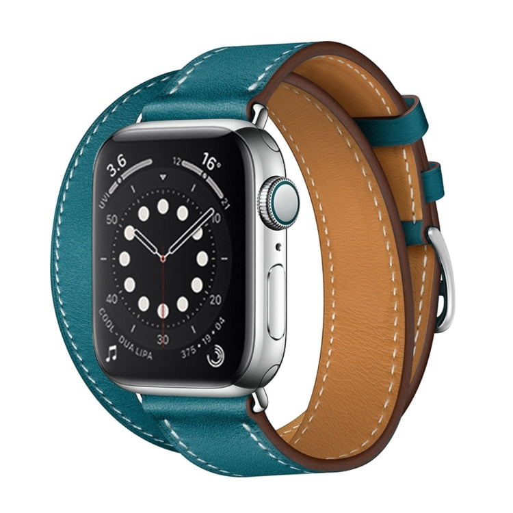For Apple Watch 3 / 2 / 1 Generation 38mm Universal Leather Double-loop Strap