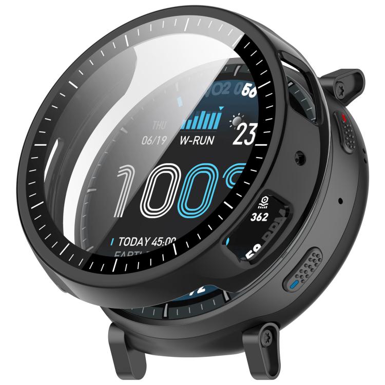 Tempered Glass Film Integrated PC Watch Protective Case, For Amazfit Active Max