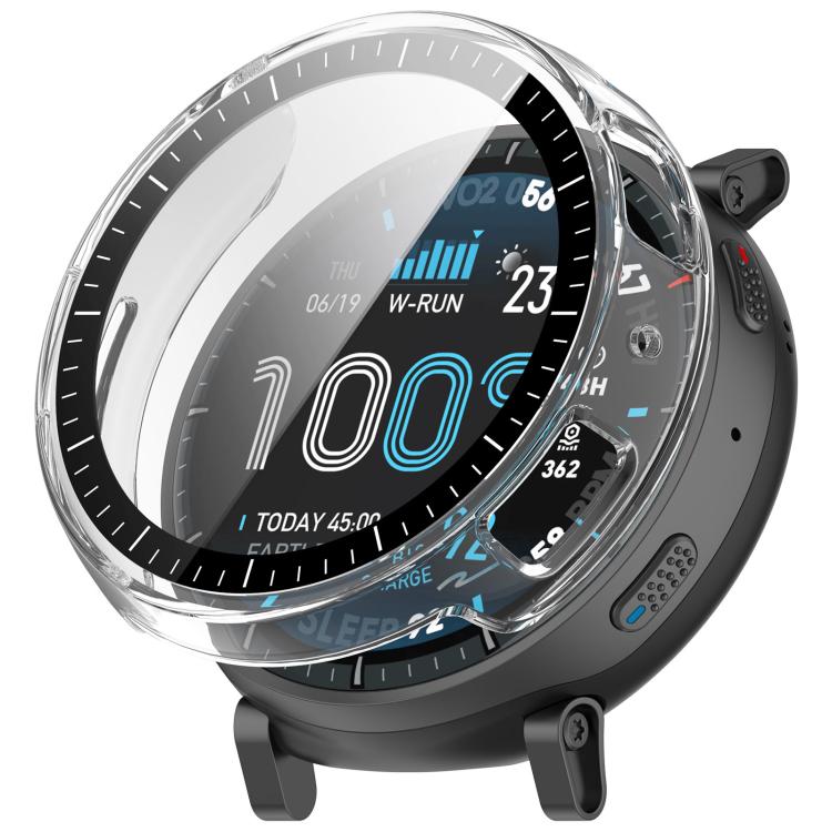 Tempered Glass Film Integrated PC Watch Protective Case, For Amazfit Active Max