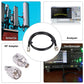 Black BNC extension cable with silver male and female connectors, coiled loop