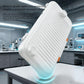 Closed white hard-shell Switch case with ridged anti-slip texture, protective cover