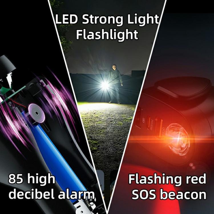 Black car charger safety hammer with bright LED flashlight and SOS beacon