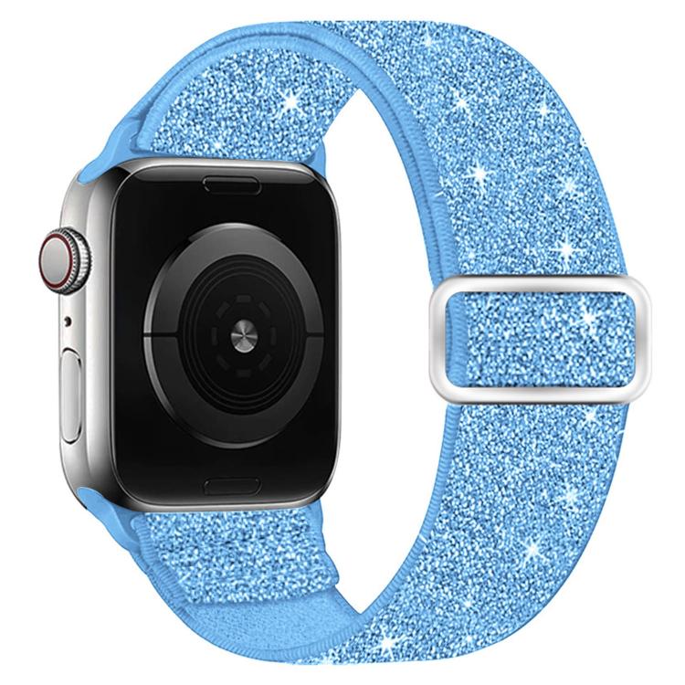 Light blue glitter elastic nylon Apple Watch band