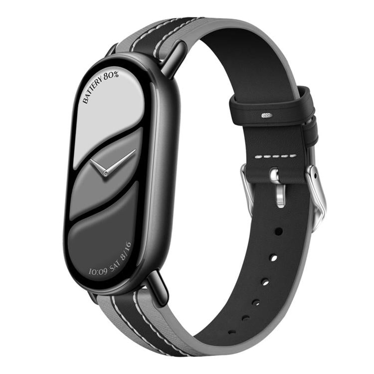 Composite Stitching Genuine Leather Watch Band, For Xiaomi Smart Band 11 / 10 / 9 / 8