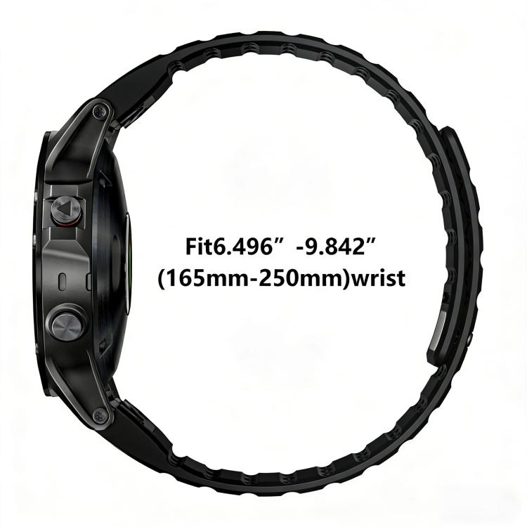 Quick Release Stud Buckle Magnetic Silicone Watch Band, For Garmin 22mm
