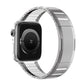 Two-tone stainless steel watch band with silver links and white accents