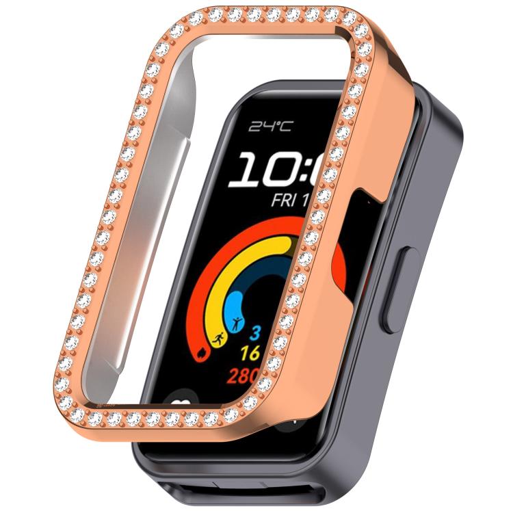 Single Row Diamond Half Coverage Hollow PC Watch Protective Case, For Huawei Band 11