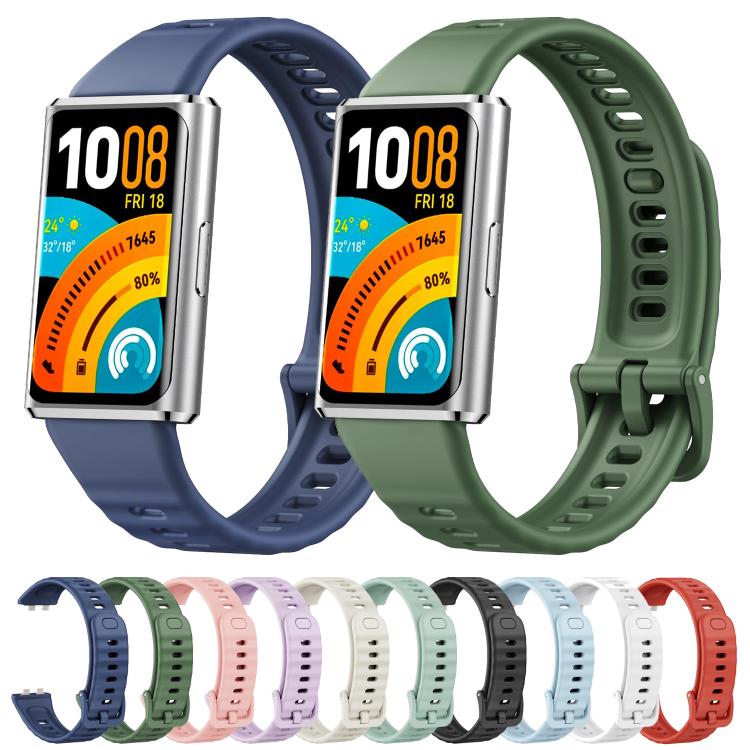Concave Texture Solid Color Silicone Watch Band, For Huawei Band 11 / Band 11 Pro