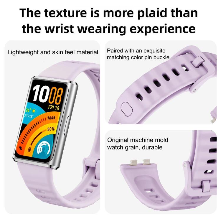 Concave Texture Solid Color Silicone Watch Band, For Huawei Band 11 / Band 11 Pro