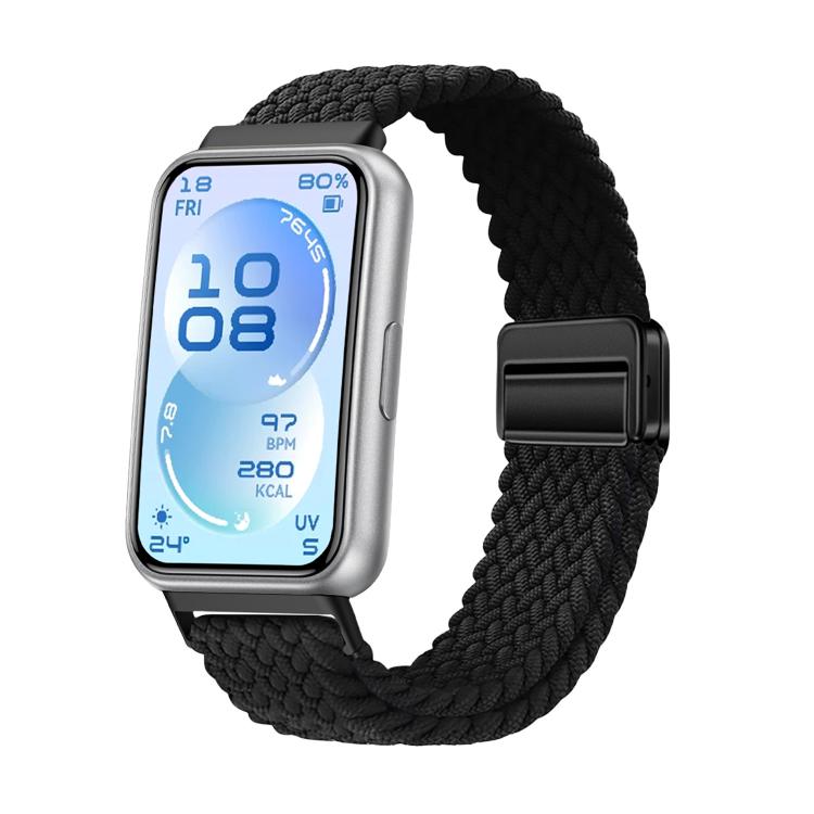 Magnetic Buckle Elastic Nylon Braided Watch Band, For Huawei Band 11 / Band 11 Pro