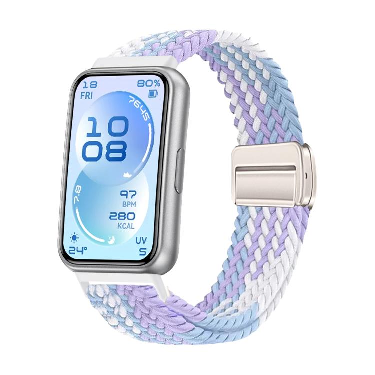 Magnetic Buckle Elastic Nylon Braided Watch Band, For Huawei Band 11 / Band 11 Pro