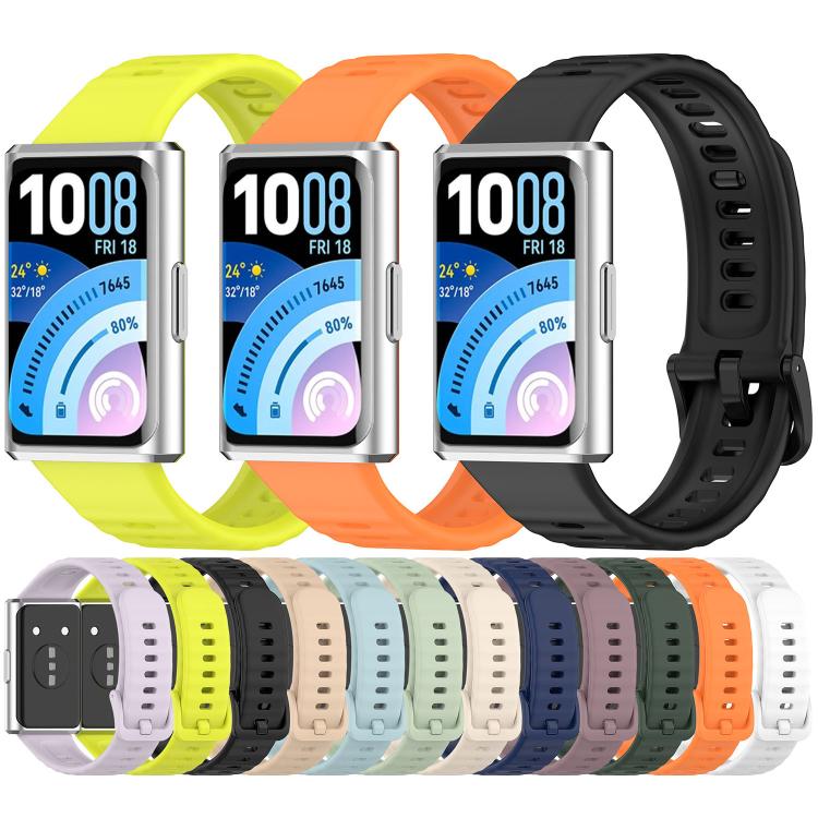 Wave Texture Solid Color Silicone Watch Band, For Huawei Band 11 / Band 11 Pro