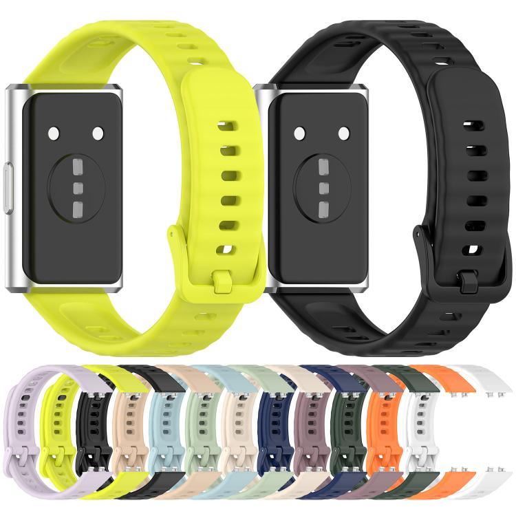 Wave Texture Solid Color Silicone Watch Band, For Huawei Band 11 / Band 11 Pro
