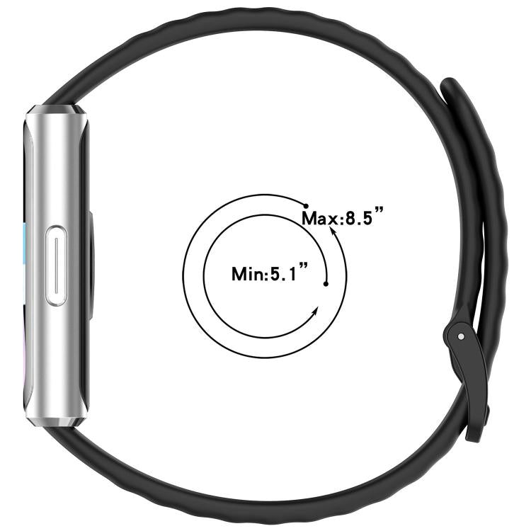 Wave Texture Solid Color Silicone Watch Band, For Huawei Band 11 / Band 11 Pro